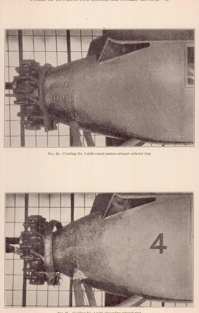 An illustration from Drag and Cooling with Various Forms of Cowling for a "Whirlwind" Radial Air-cooled Engine II, 1930, leaf 16