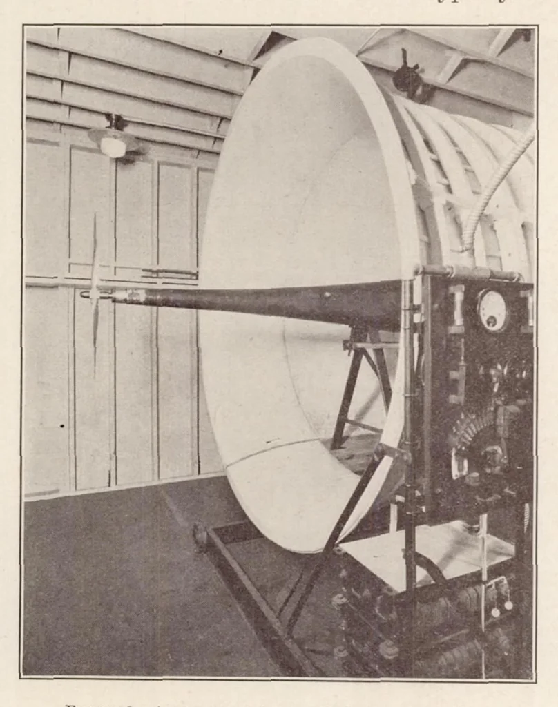 An illustration from Tests of Five Metal Model Propellers with Various Pitch Distributions in a Free Wind Stream and in Combination with Model VE-7 Fuselage, 1930, leaf 7