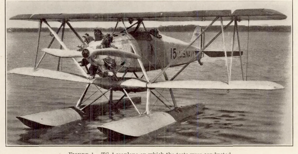 An illustration from Water Pressure Distribution on a Twin-Float Seaplane, 1930, leaf 5