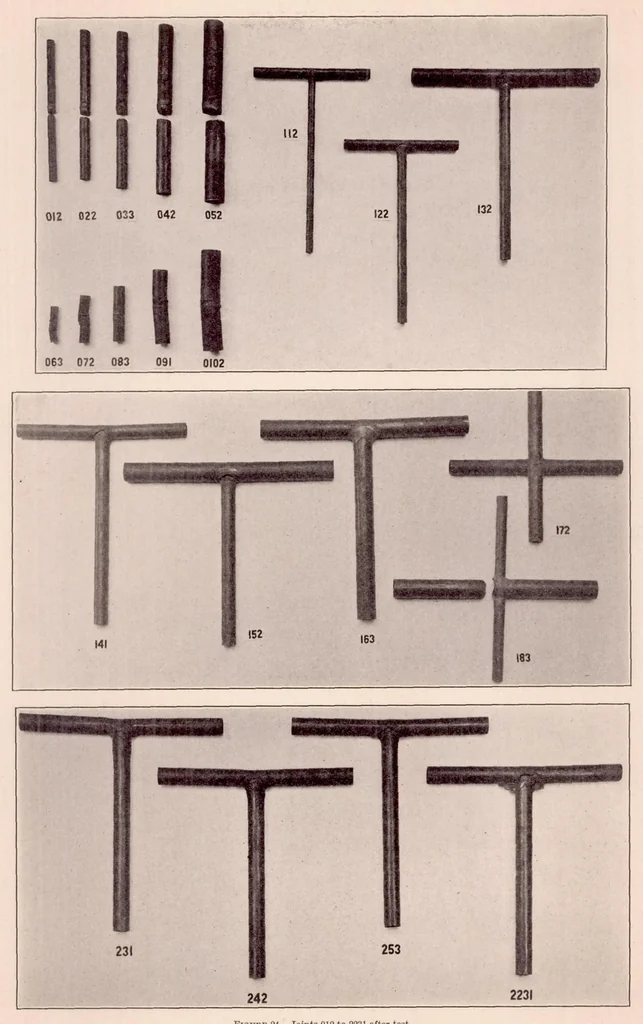 An illustration from Strength of Welded Joints in Tubular Members for Aircraft, 1931, leaf 34