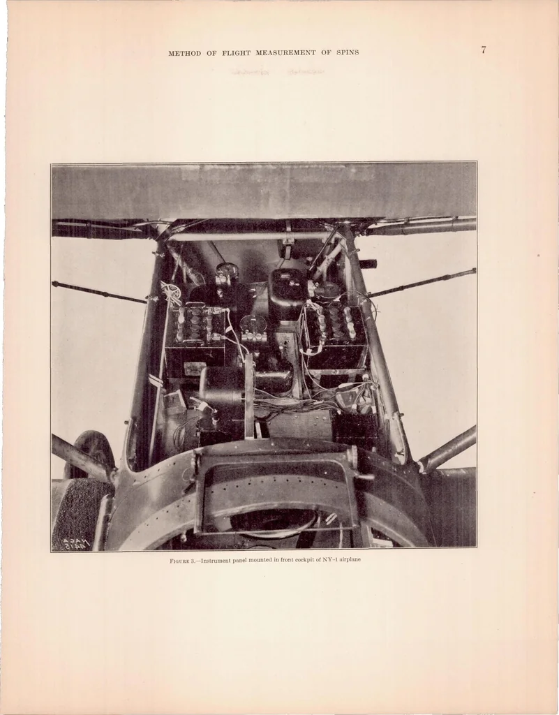 An illustration from A Method of Flight Measurement of Spins, 1932, leaf 8