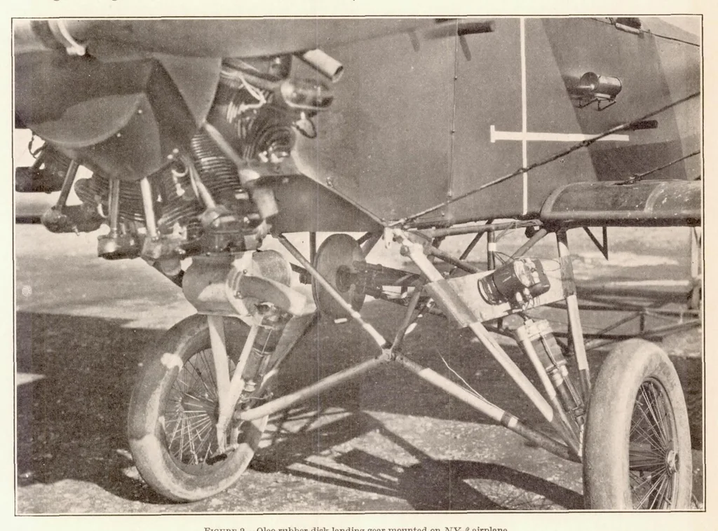 An illustration from Drop and Flight Tests on NY-2 Landing Gears Including Measurements of Vertical Velocities at Landing, 1933, leaf 5