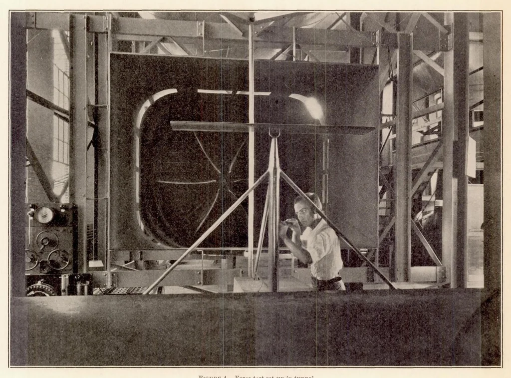 An illustration from The 7 by 10 Foot Wind Tunnel of the National Advisory Committee for Aeronautics, 1933, leaf 7
