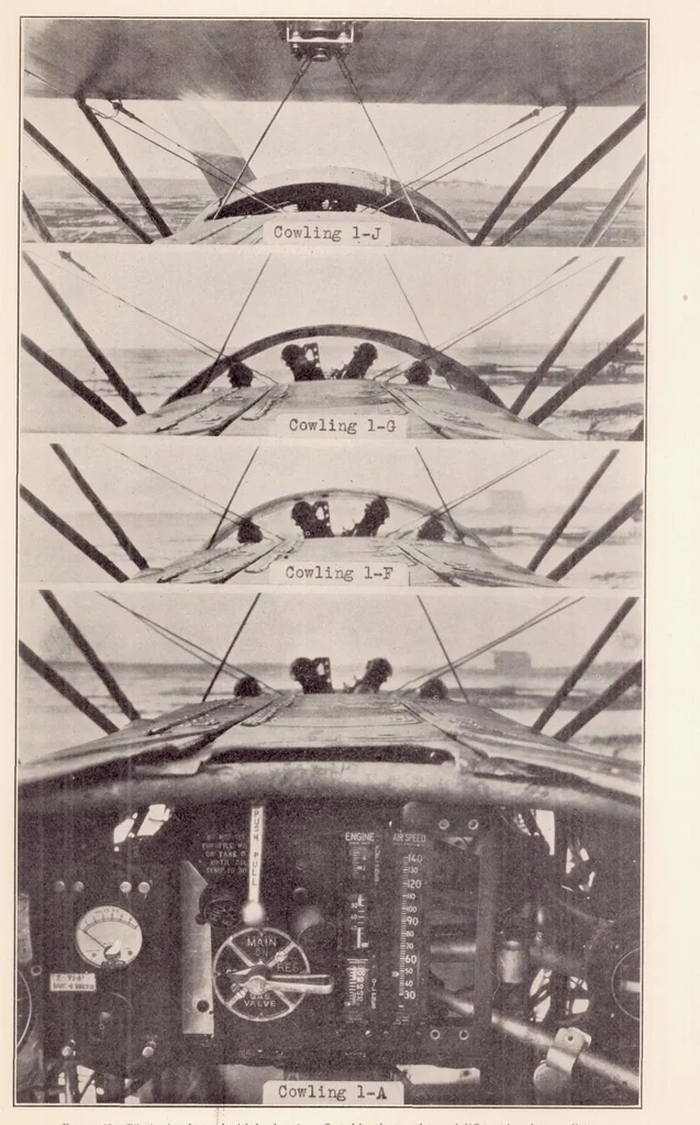 An illustration from The Effect on Airplane Performance of the Factors That Must Be Considered in Applying Low-Drag Cowling to Radial Engines, 1933, leaf 18