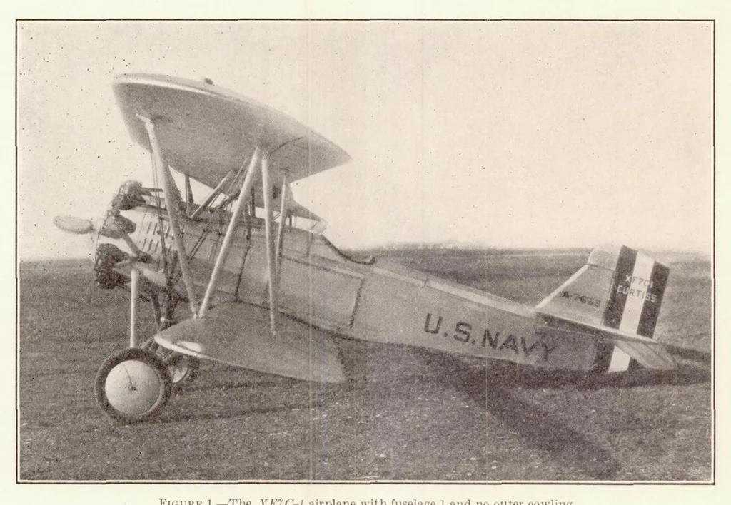 An illustration from The Effect on Airplane Performance of the Factors That Must Be Considered in Applying Low-Drag Cowling to Radial Engines, 1933, leaf 5