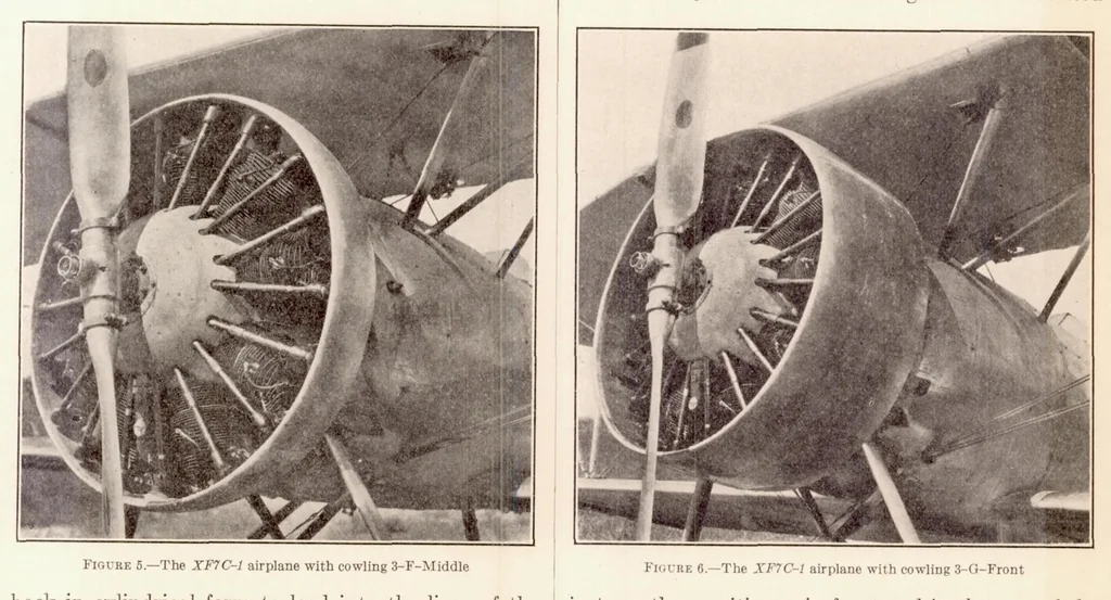 An illustration from The Effect on Airplane Performance of the Factors That Must Be Considered in Applying Low-Drag Cowling to Radial Engines, 1933, leaf 7