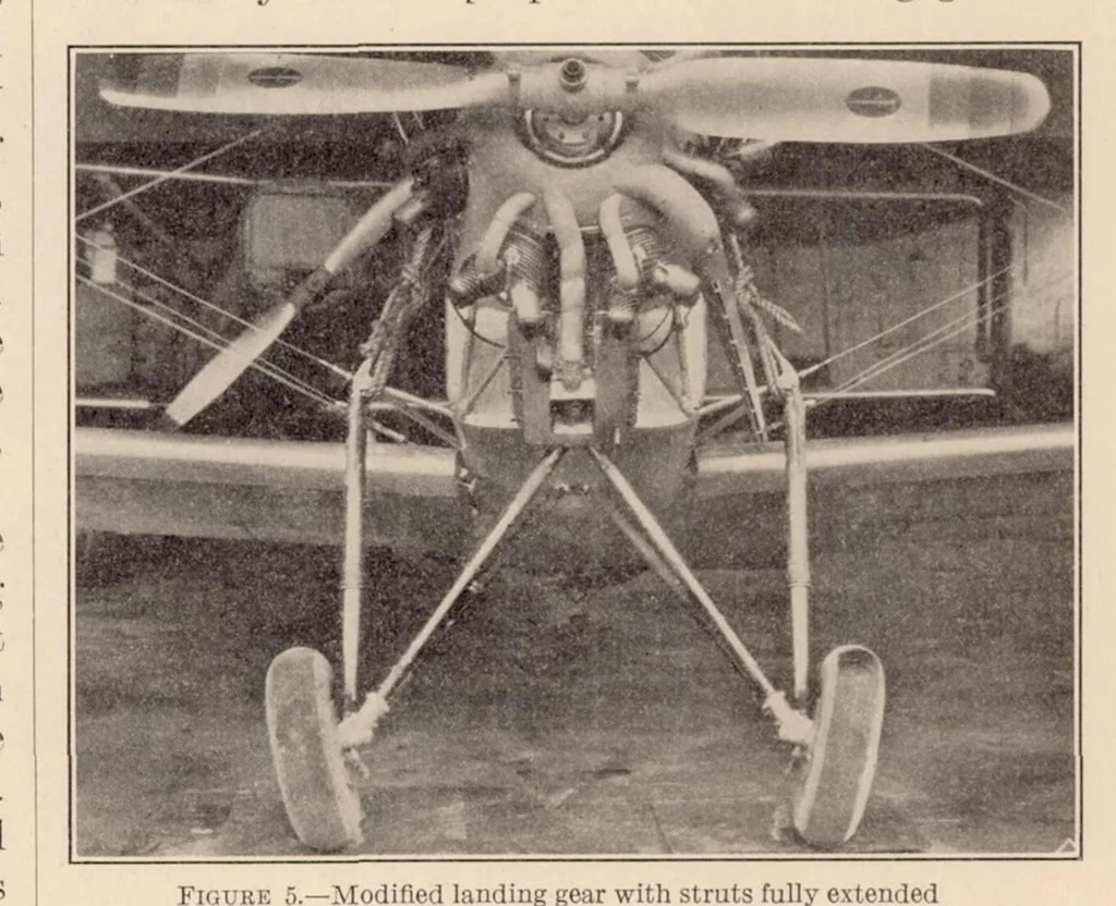 An illustration from Preliminary Investigation of Modifications to Conventional Airplanes to Give Nonstalling and Short-Landing Characteristics, 1933, leaf 10