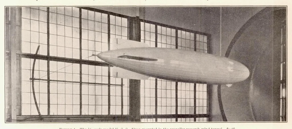 An illustration from Force Measurements on a 1/40-scale Model of the U. S. Airship "Akron.", 1933, leaf 7