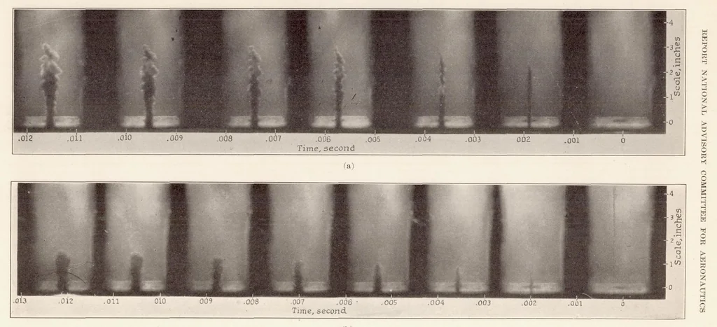 An illustration from Experiments on the Distribution of Fuel in Fuel Sprays, 1933, leaf 10