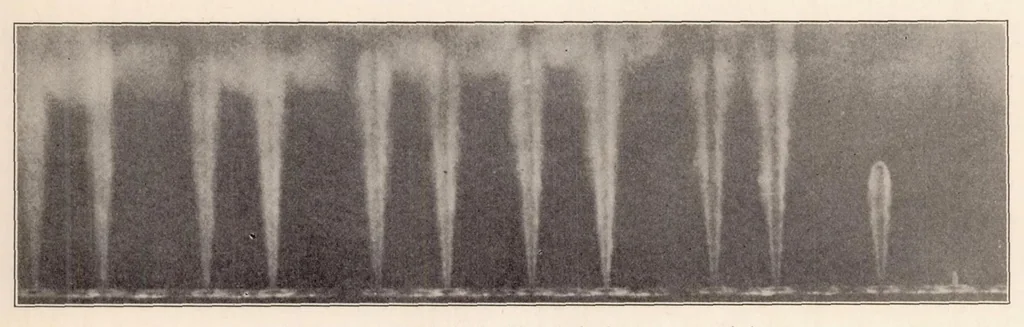 An illustration from The Mechanism of Atomization Accompanying Solid Injection, 1933, leaf 9