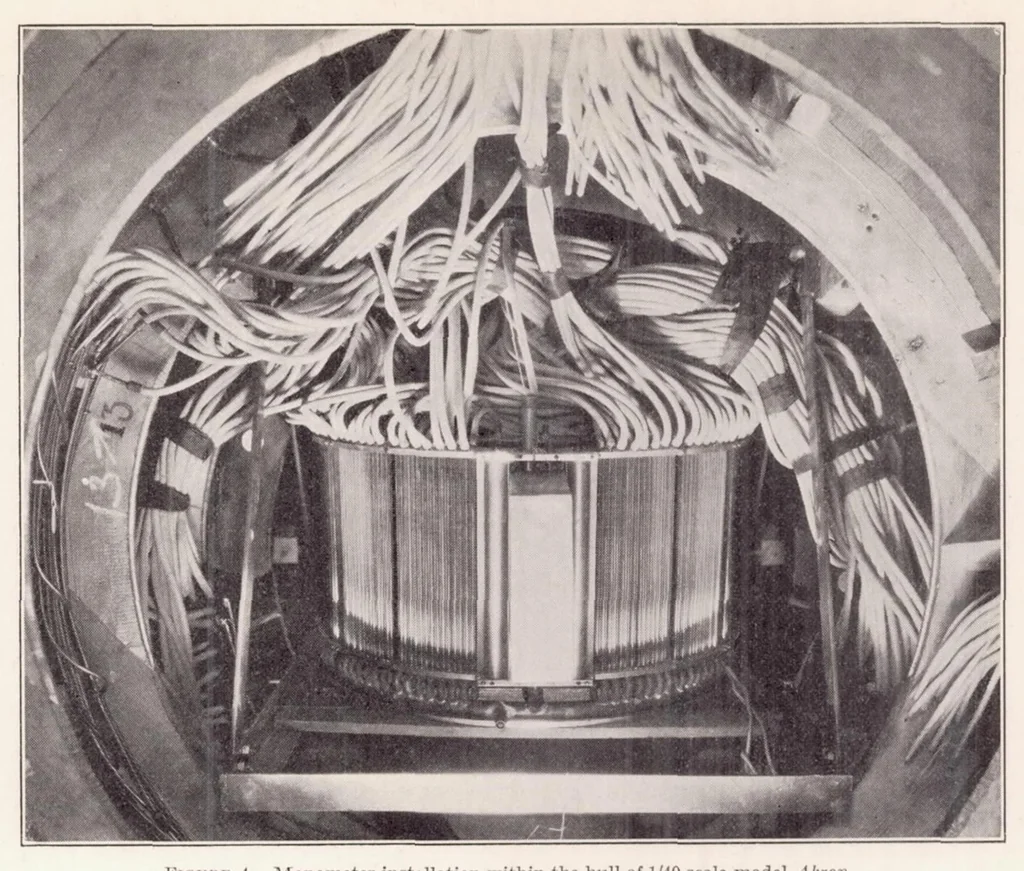 An illustration from Pressure-Distribution Measurements on the Hull and Fins of a 1/40-Scale Model of the U. S. Airship "Akron.", 1934, leaf 5