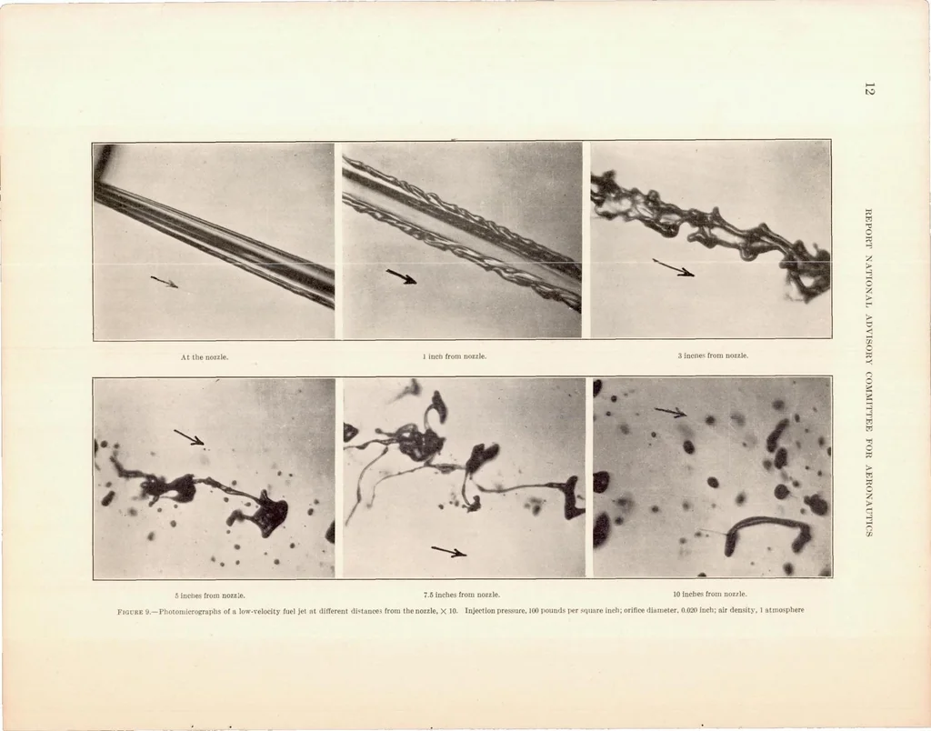 An illustration from Photomicrographic Studies of Fuel Sprays, 1934, leaf 13