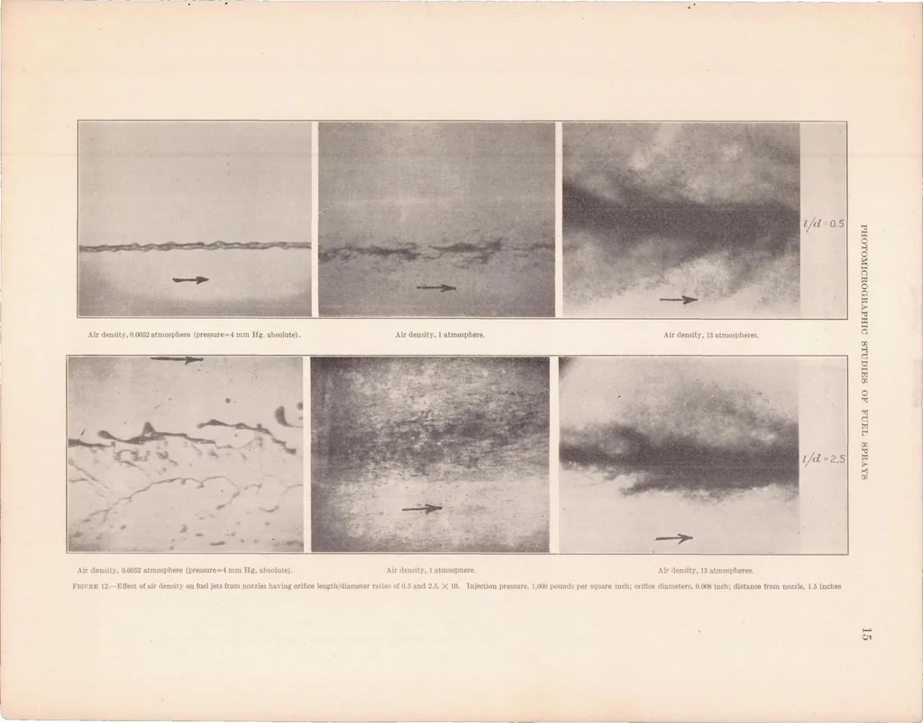 An illustration from Photomicrographic Studies of Fuel Sprays, 1934, leaf 16