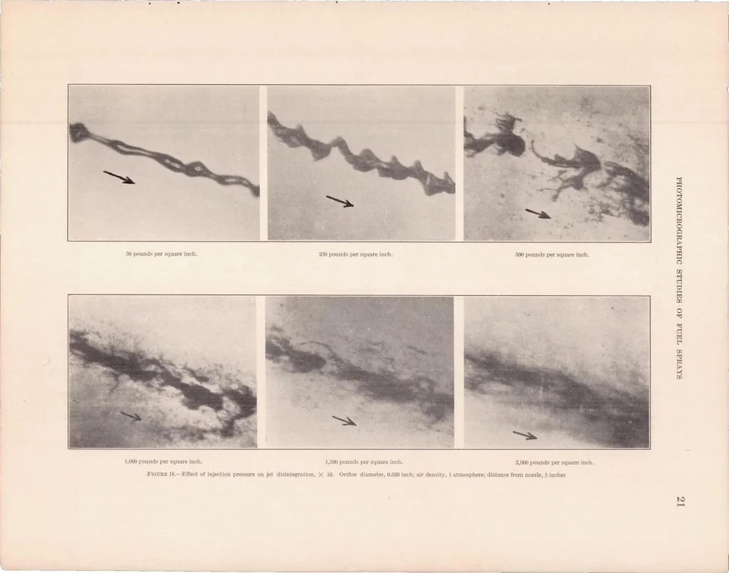 An illustration from Photomicrographic Studies of Fuel Sprays, 1934, leaf 22