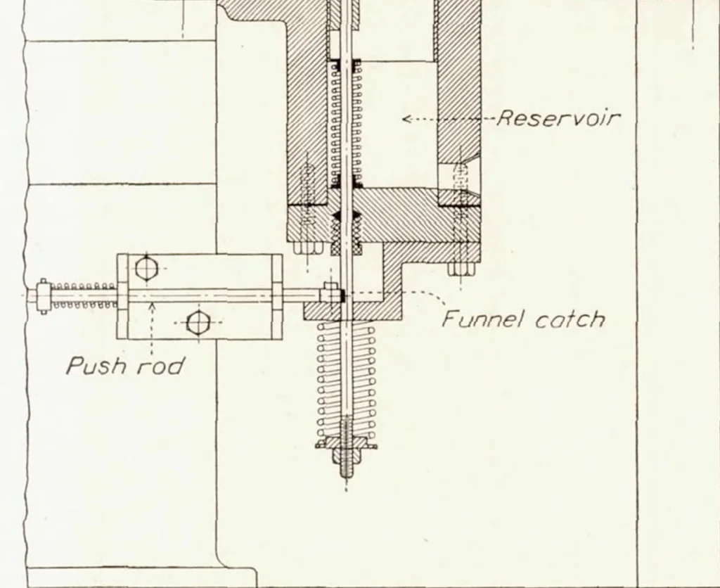 An illustration from Penetration and Duration of Fuel Sprays from a Pump Injection System, 1934, leaf 5