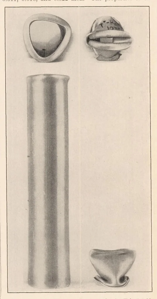 An illustration from Strength Tests of Thin-Walled Duralumin Cylinders in Compression, 1934, leaf 5