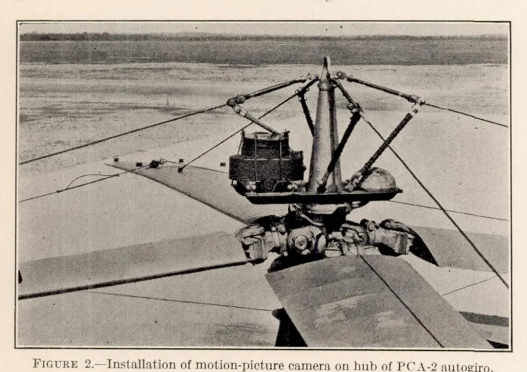 An illustration from Wing Pressure Distribution and Rotor-Blade Motion of an Autogiro as Determined in Flight, 1935, leaf 5