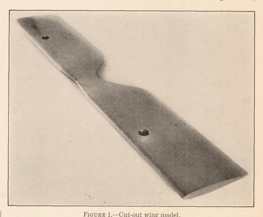 An illustration from The Aerodynamic Effects of Wing Cut-Outs, 1935, leaf 6