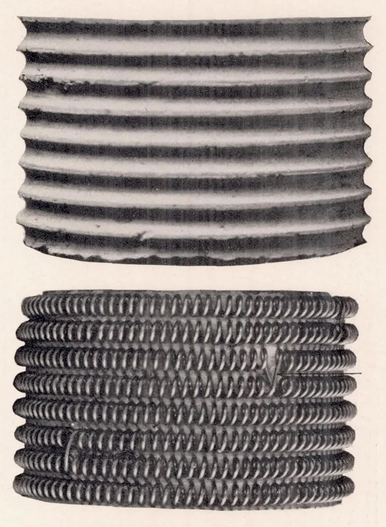 An illustration from Heat Transfer from Finned Metal Cylinders in an Air Stream, 1935, leaf 8