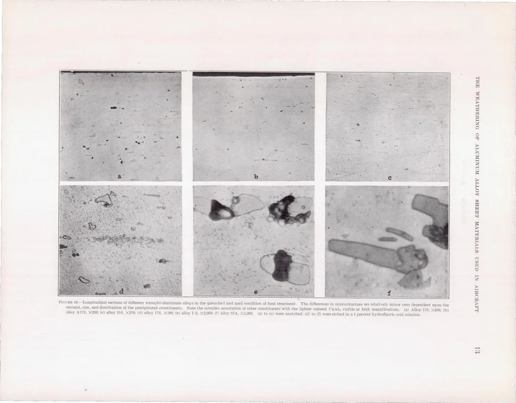 An illustration from The Weathering of Aluminum Alloy Sheet Materials Used in Aircraft, 1935, leaf 14