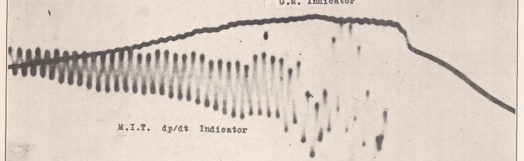 An illustration from The Physical Effects of Detonation in a Closed Cylindrical Chamber, 1935, leaf 14