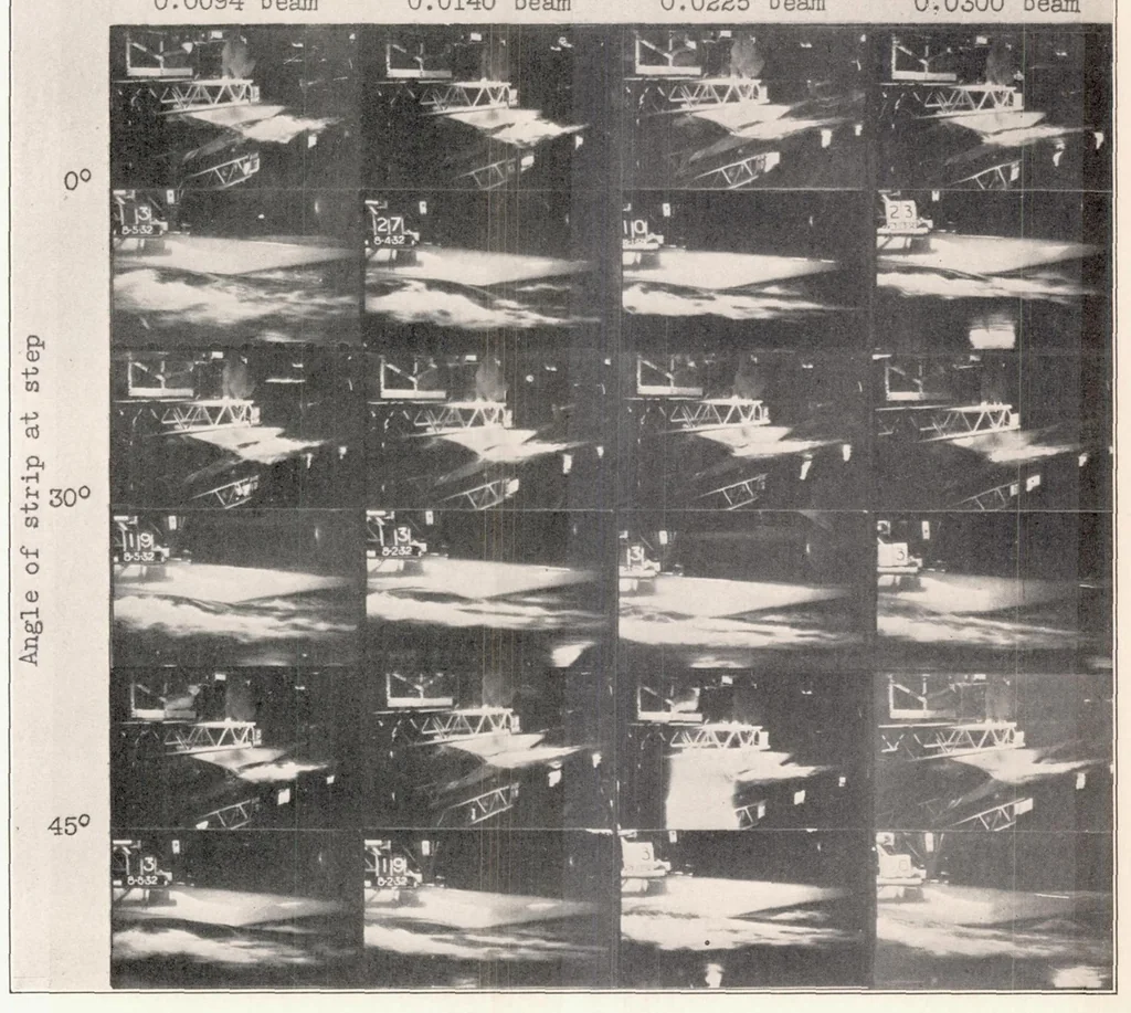 An illustration from The Effect of Spray Strips on the Take-off Performance of a Model of a Flying-Boat Hull, 1935, leaf 13