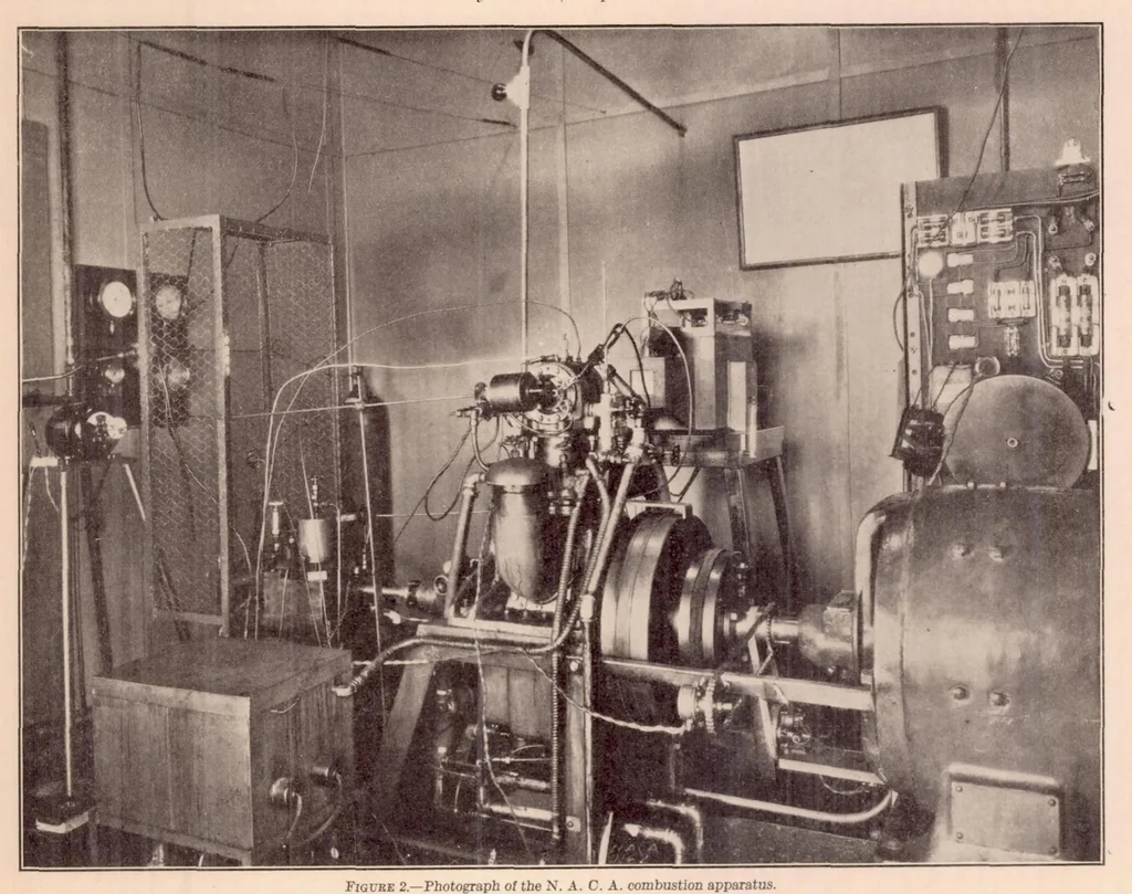 An illustration from Some Factors Affecting Combustion in an Internal-Combustion Engine, 1936, leaf 6