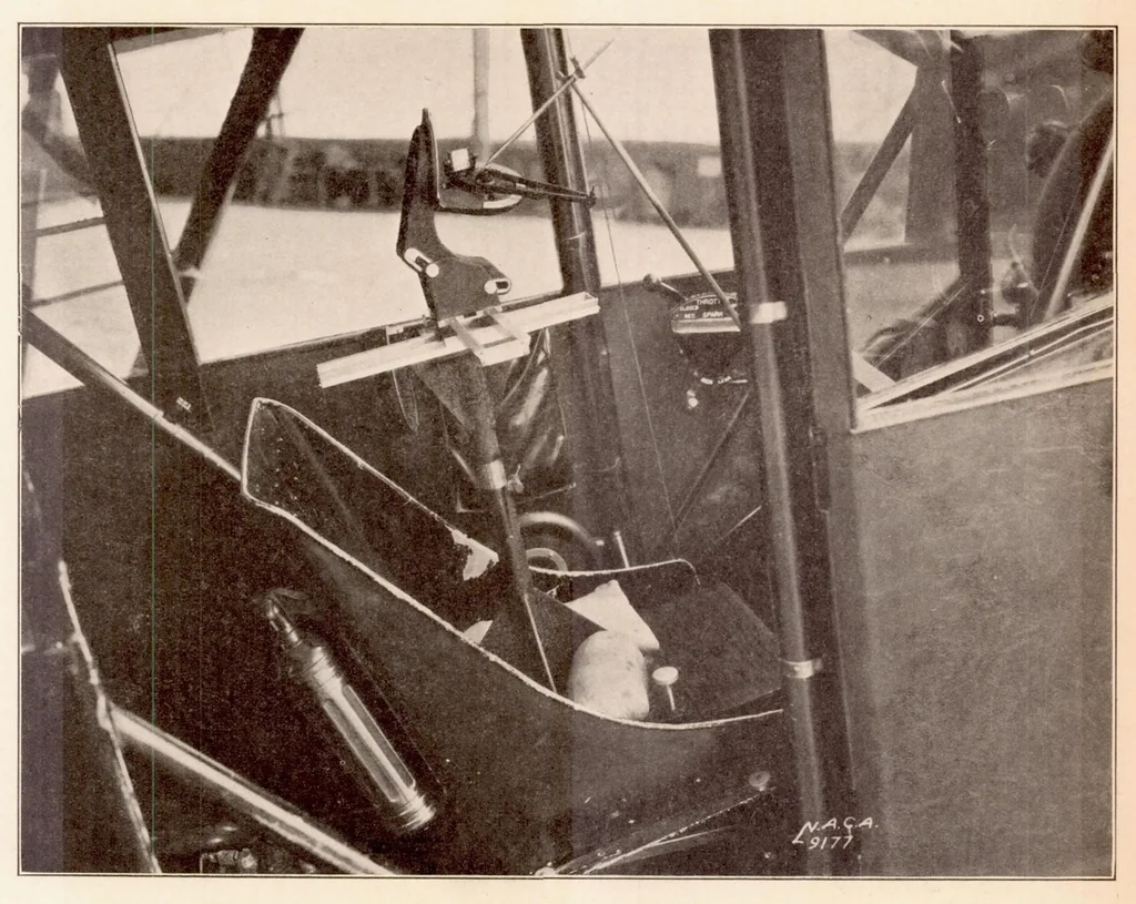 An illustration from The Measurement of the Field of View from Airplane Cockpits, 1936, leaf 7