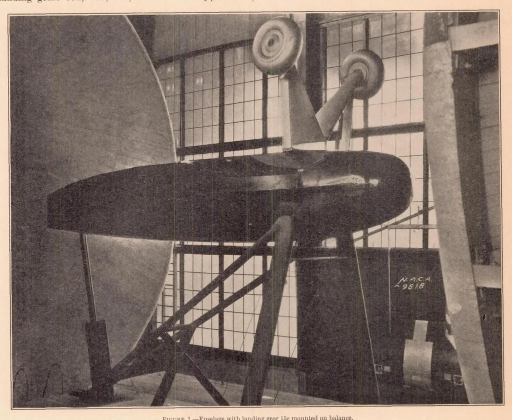 An illustration from The Drag of Airplane Wheels, Wheel Fairings, and Landing Gears - III, 1936, leaf 5