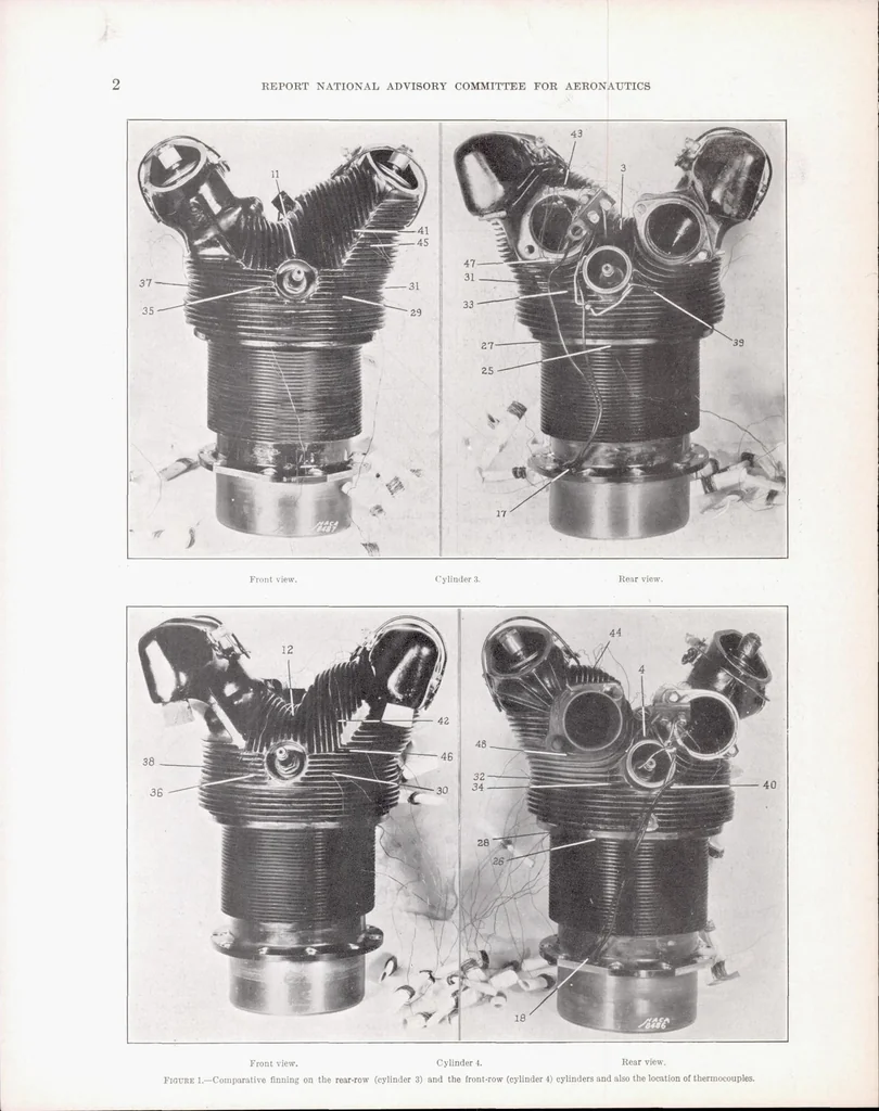 An illustration from Cooling Characteristics of a 2-Row Radial Engine, 1937, leaf 5