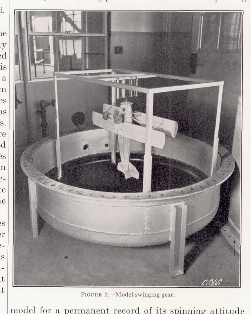 An illustration from Preliminary Tests in the NACA Free-Spinning Wind Tunnel, 1937, leaf 6