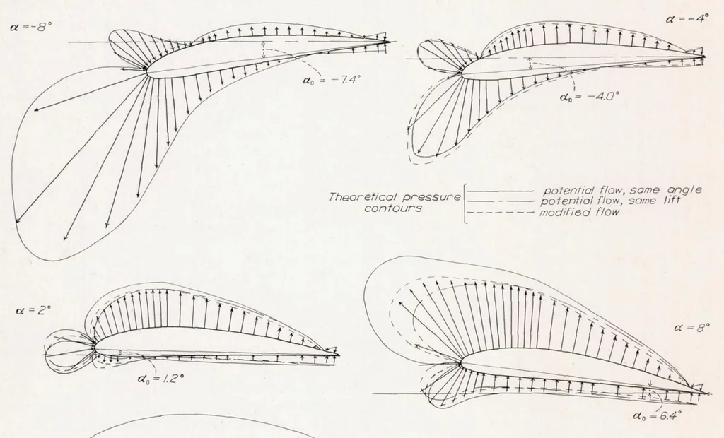 An illustration from Calculated and Measured Pressure Distributions over the Midspan Section of the NACA 4412 Airfoil, 1937, leaf 12