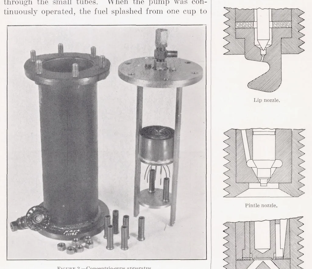 An illustration from Measurements of Fuel Distribution Within Sprays for Fuel-Injection Engines, 1937, leaf 6
