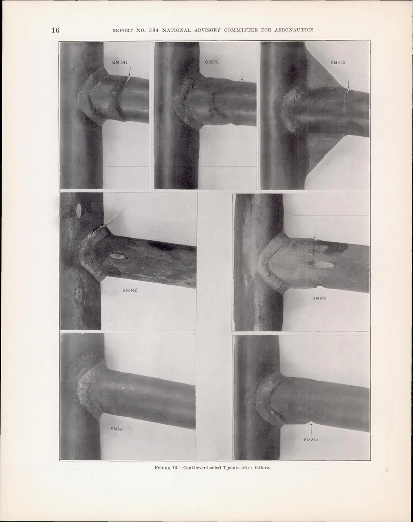 An illustration from Strength of Welded Aircraft Joints, 1937, leaf 19