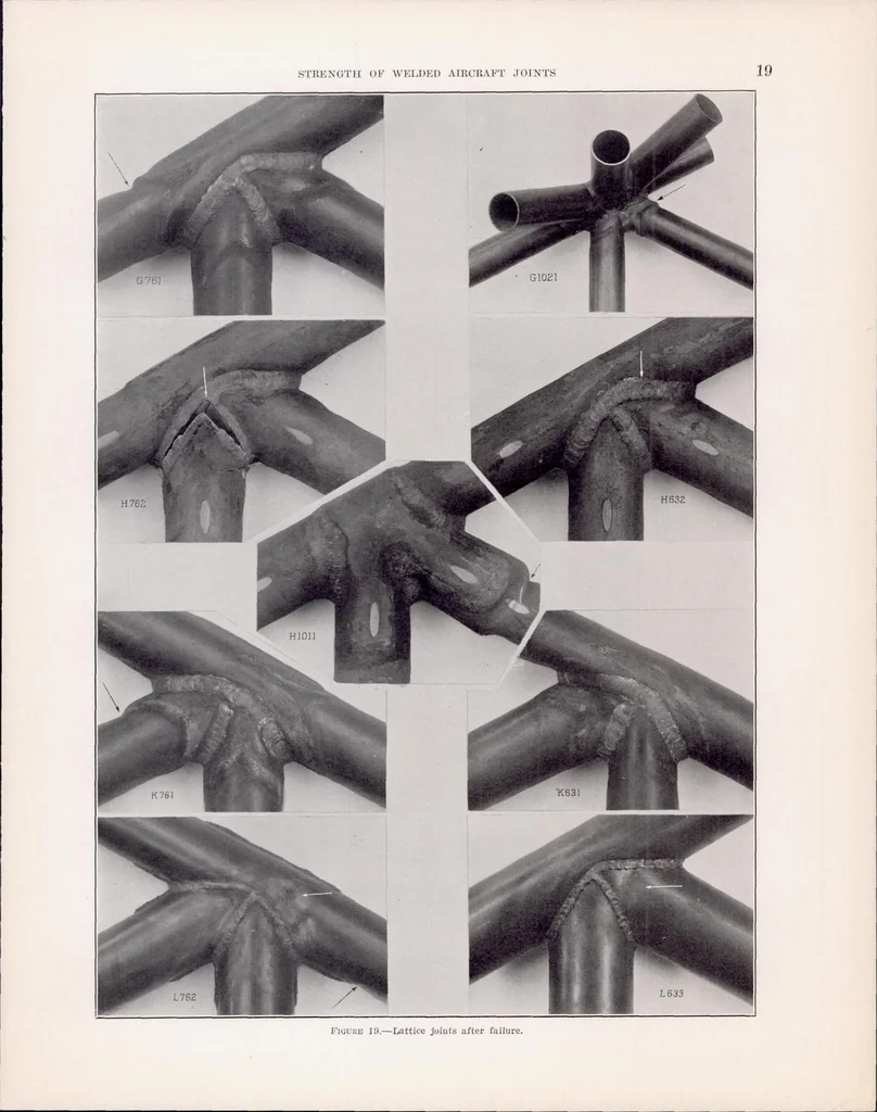 An illustration from Strength of Welded Aircraft Joints, 1937, leaf 22