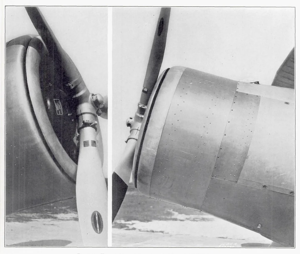 An illustration from Full-Scale Tests of a New Type NACA Nose-Slot Cowling, 1937, leaf 11