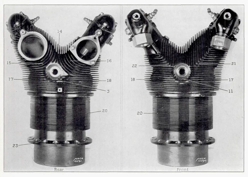 An illustration from Cooling Tests of a Single-Row Radial Engine with Several NACA Cowlings, 1937, leaf 7