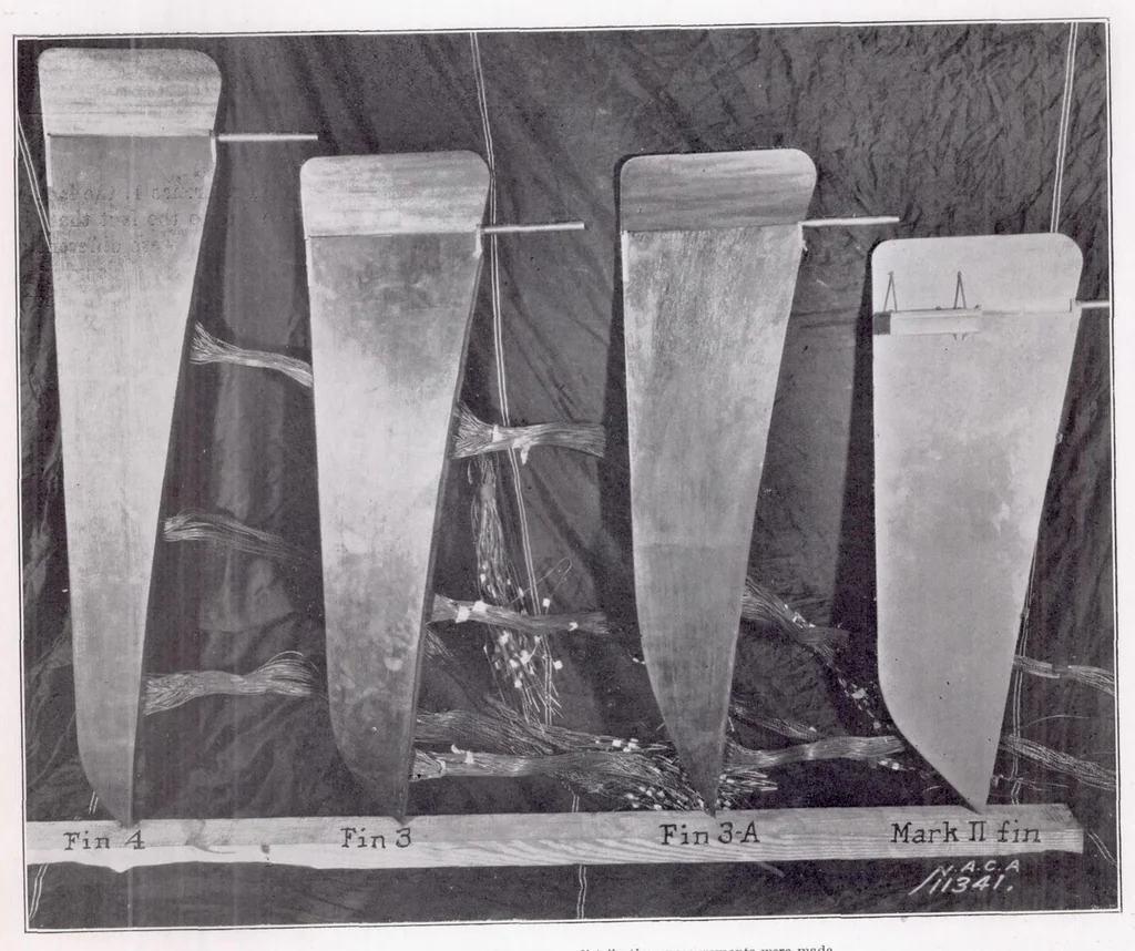 An illustration from Pressure-Distribution Measurements at Large Angles of Pitch on Fins of Different Span-Chord Ratio on a 1/40-Scale Model of the U. S. Airship "Akron.", 1937, leaf 8
