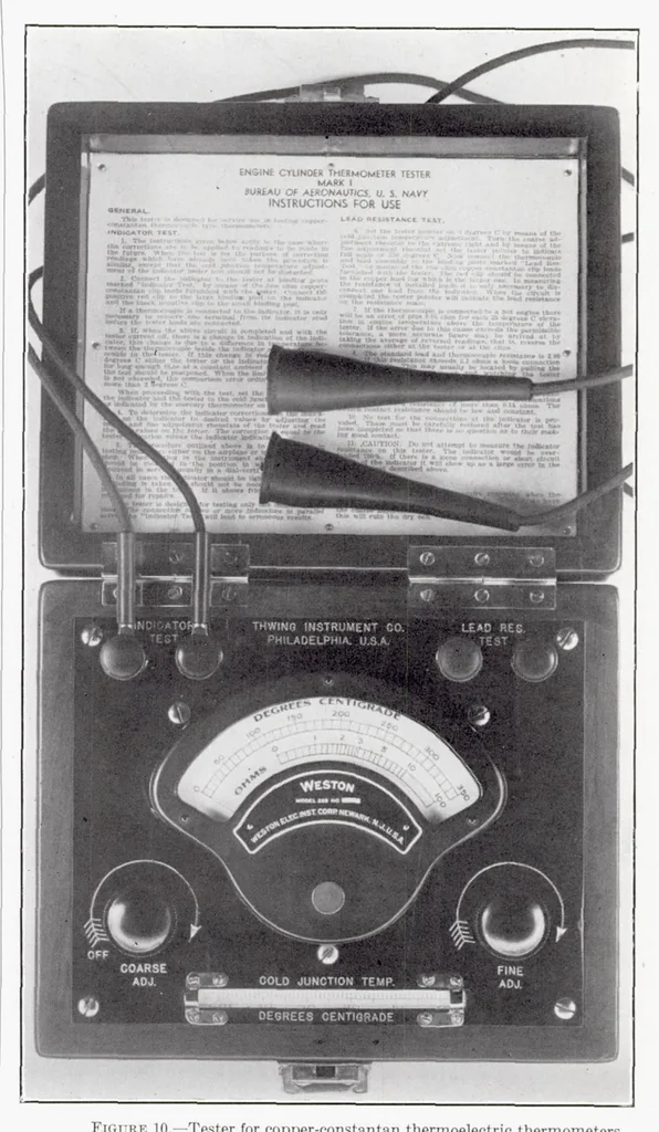 An illustration from Electrical Thermometers for Aircraft, 1937, leaf 9