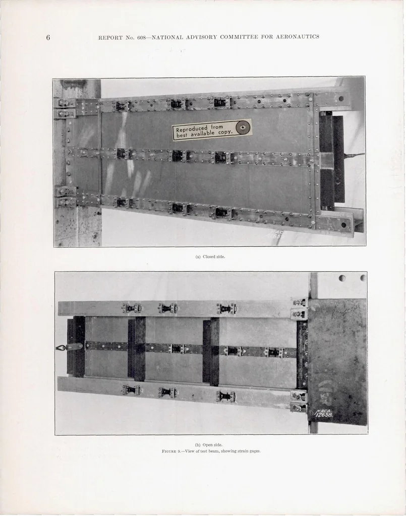 An illustration from Stress Analysis of Beams with Shear Deformation of the Flanges, 1937, leaf 9