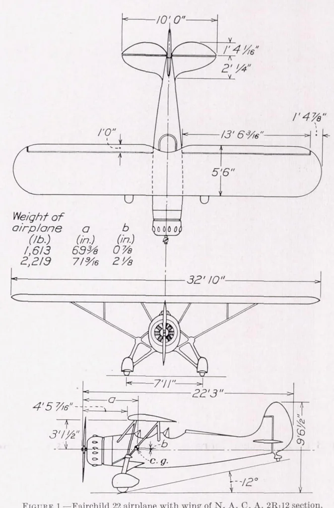 An illustration from Comparative Flight and Full-Scale Wind-Tunnel Measurements of the Maximum Lift of an Airplane, 1938, leaf 4