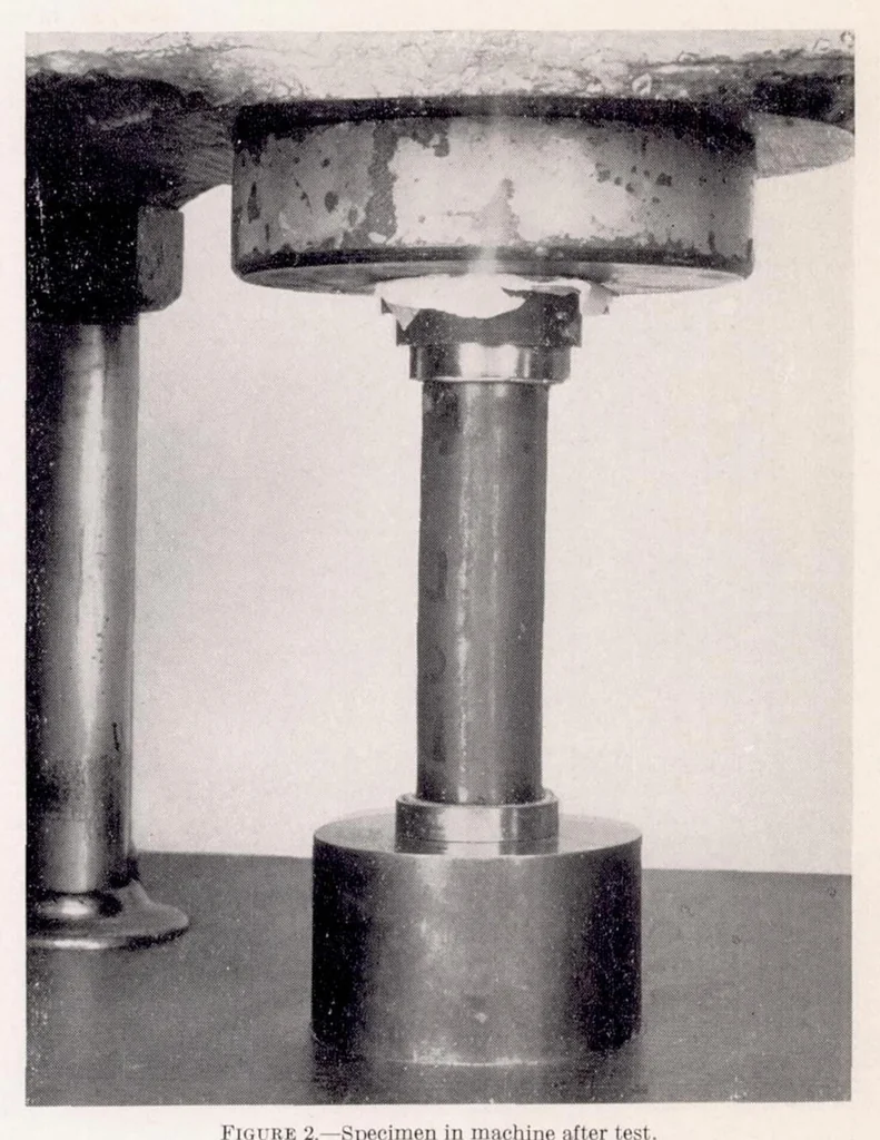 An illustration from The Crinkling Strength and the Bending Strength of Round Aircraft Tubing, 1938, leaf 6