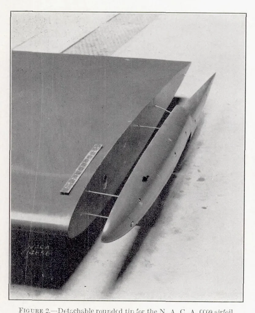 An illustration from Tests of NACA 0009, 0012, and 0018 Airfoils in the Full-Scale Tunnel, 1939, leaf 5