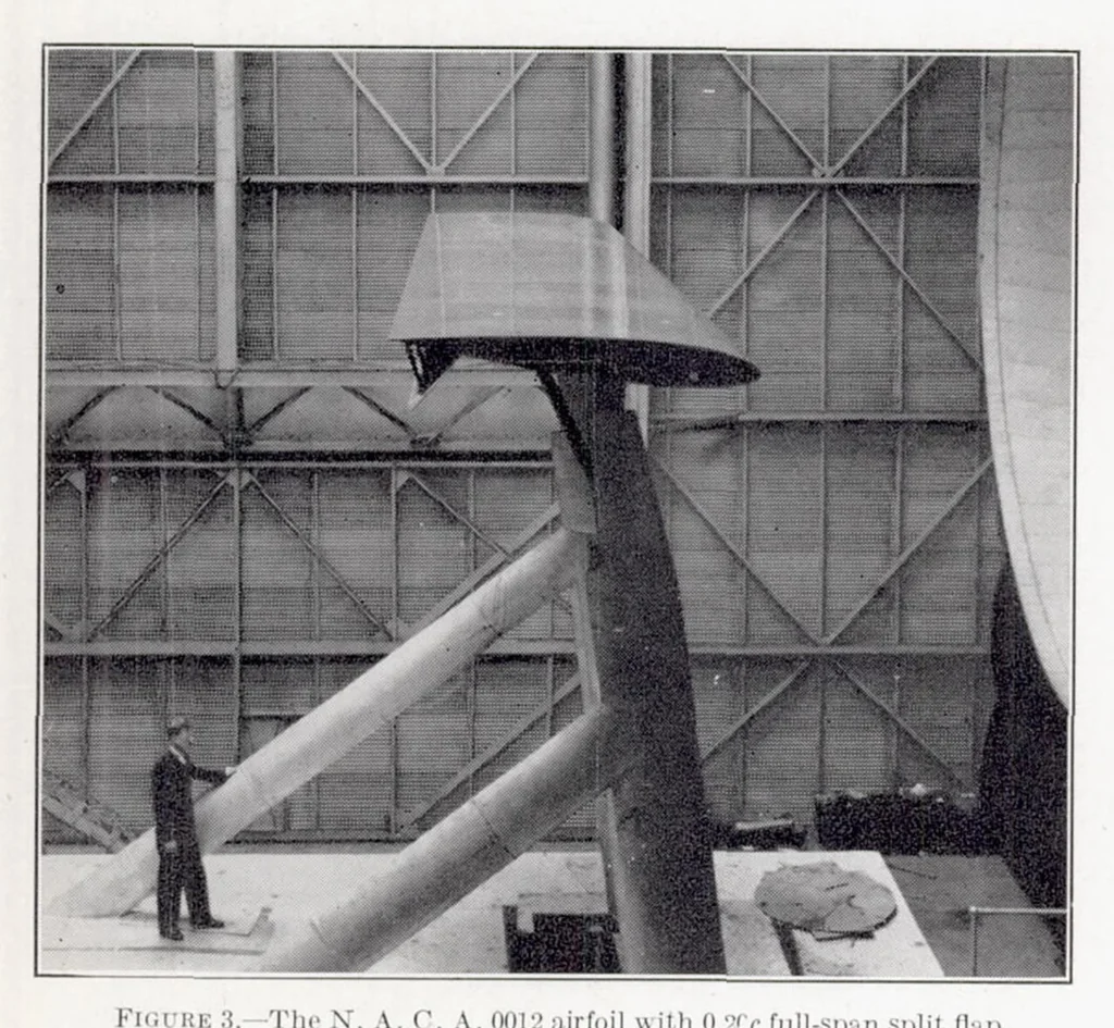 An illustration from Tests of NACA 0009, 0012, and 0018 Airfoils in the Full-Scale Tunnel, 1939, leaf 5