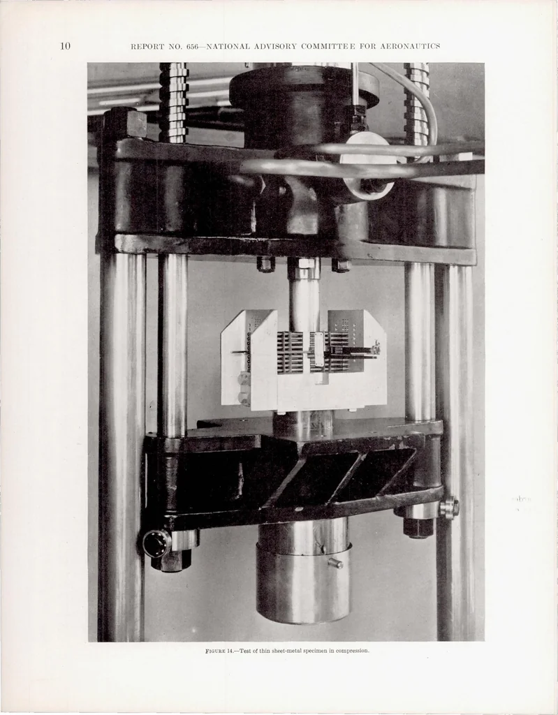 An illustration from The Column Strength of Two Extruded Aluminum-Alloy H-Sections, 1939, leaf 13