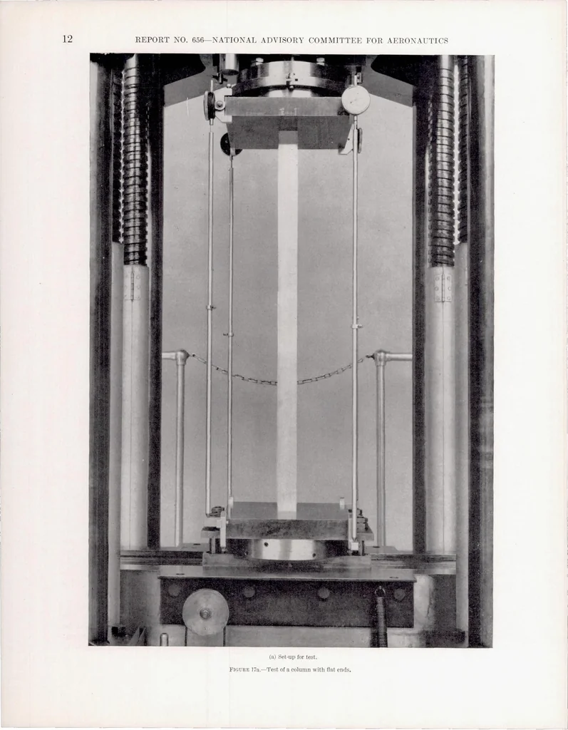 An illustration from The Column Strength of Two Extruded Aluminum-Alloy H-Sections, 1939, leaf 15