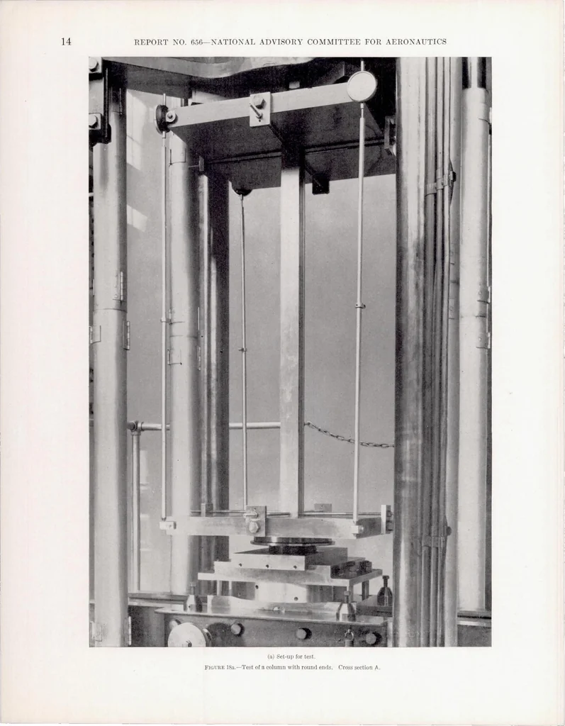 An illustration from The Column Strength of Two Extruded Aluminum-Alloy H-Sections, 1939, leaf 17