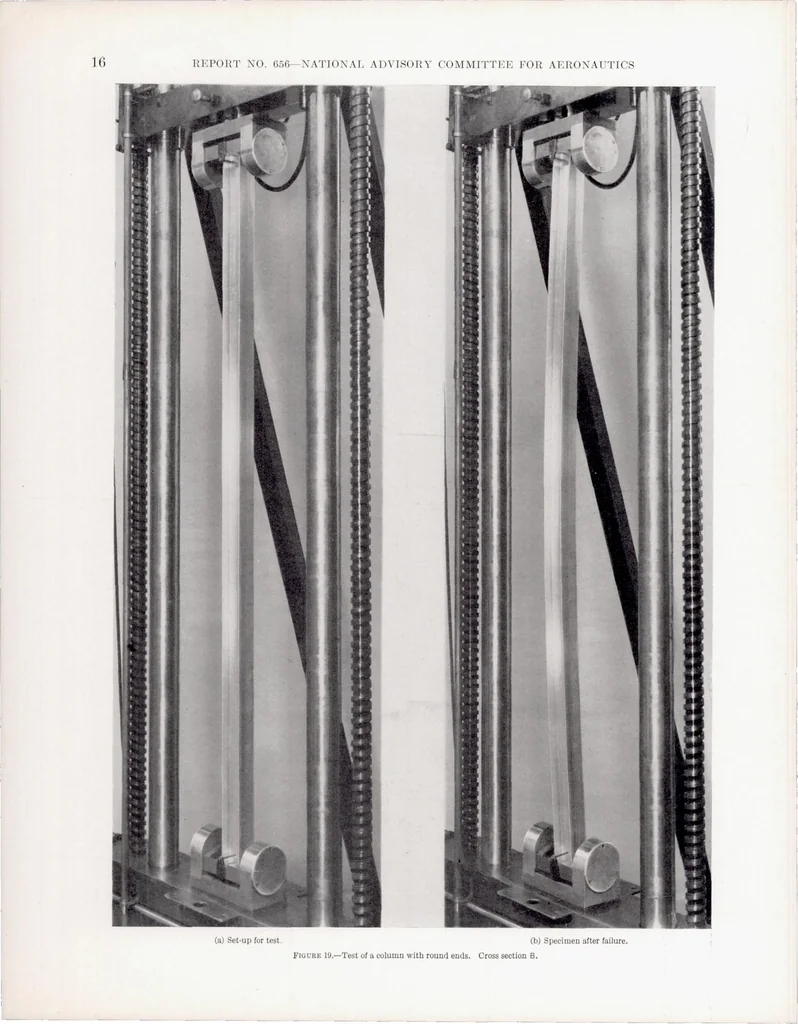 An illustration from The Column Strength of Two Extruded Aluminum-Alloy H-Sections, 1939, leaf 19