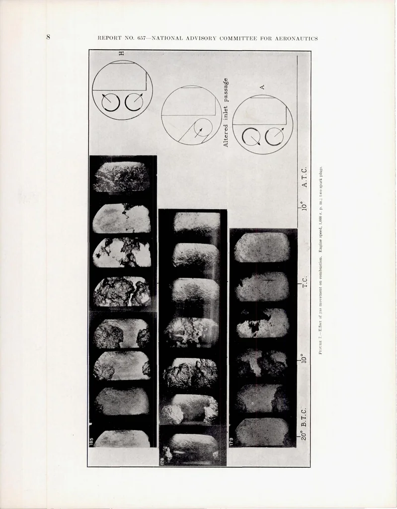 An illustration from The Influence of Directed Air Flow on Combustion in Spark-Ignition Engine, 1939, leaf 11