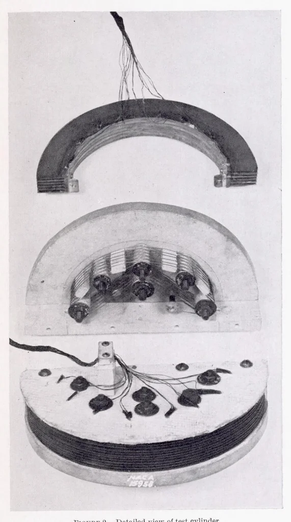 An illustration from Cooling on the Front of an Air-cooled Engine Cylinder in a Conventional Engine Cowling, 1939, leaf 6